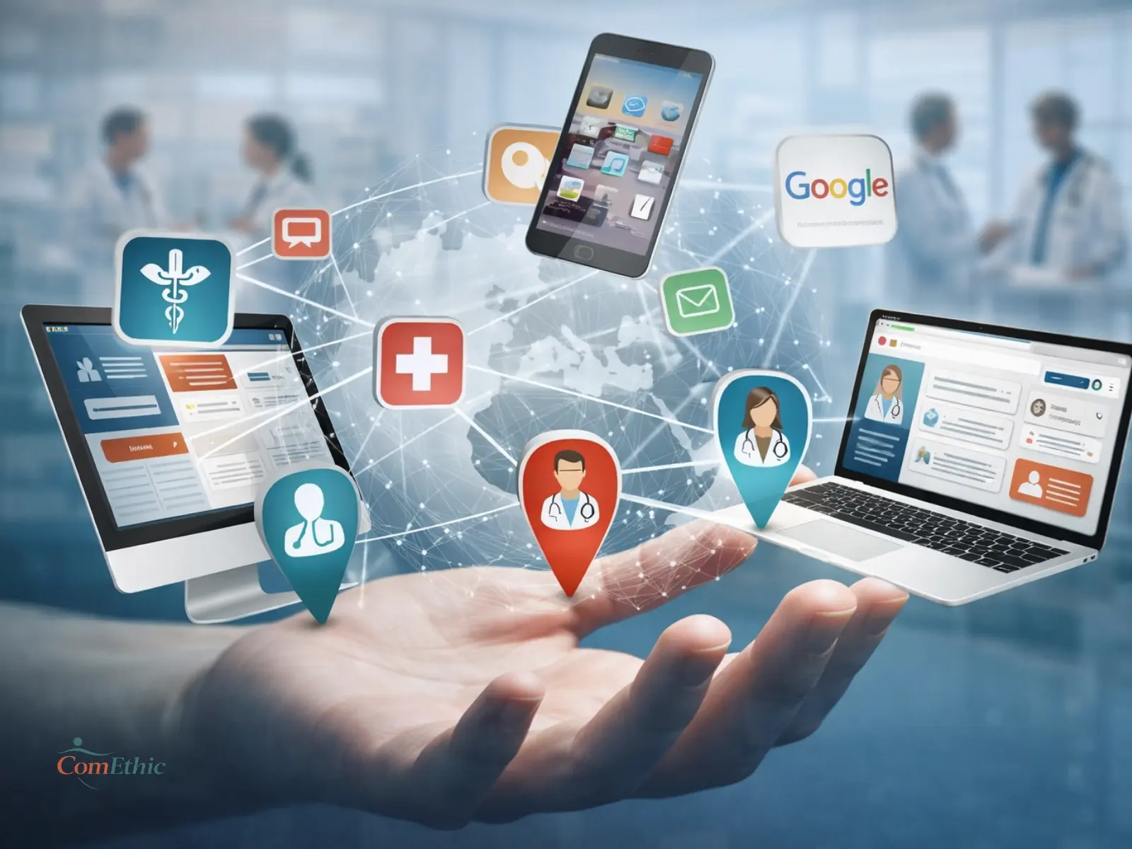Agence communication médicale spécialisée dans la gestion des réseaux sociaux et la structuration de la relation patient pour cabinets médicaux.