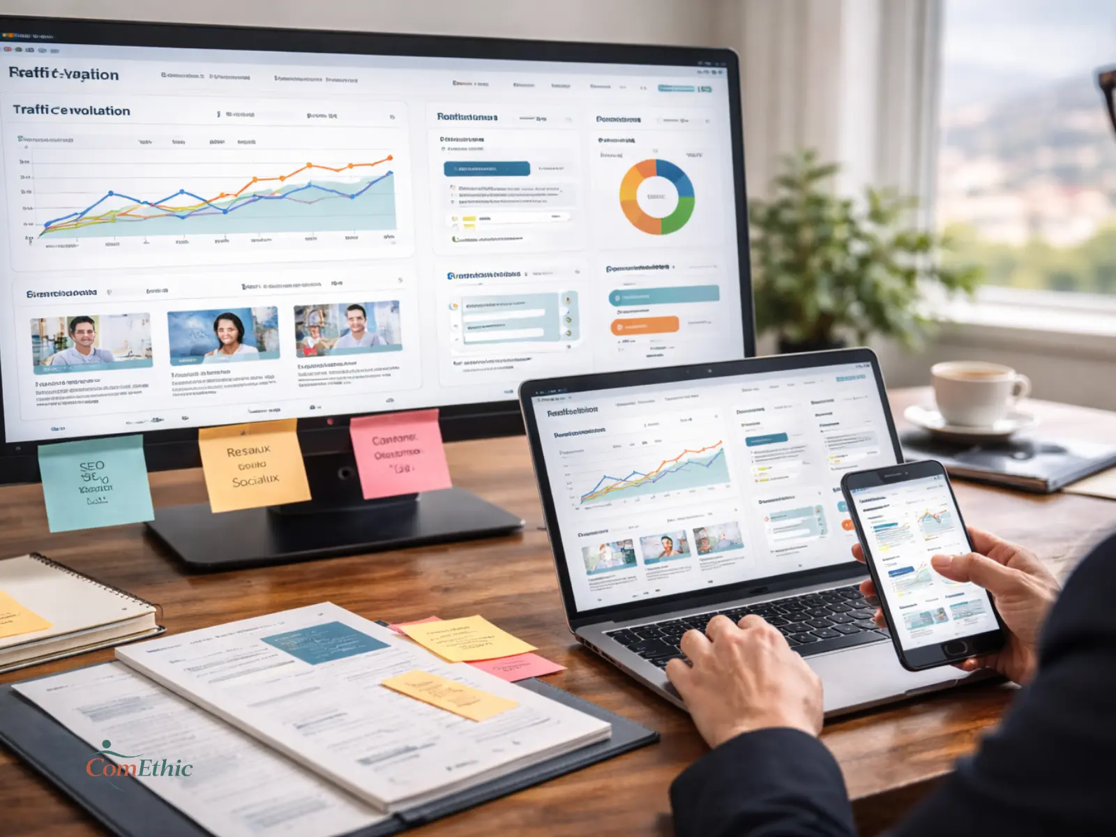 ComEthic : accompagnement et pilotage continu de la visibilité digitale des médecins, cliniques et cabinets médicaux.