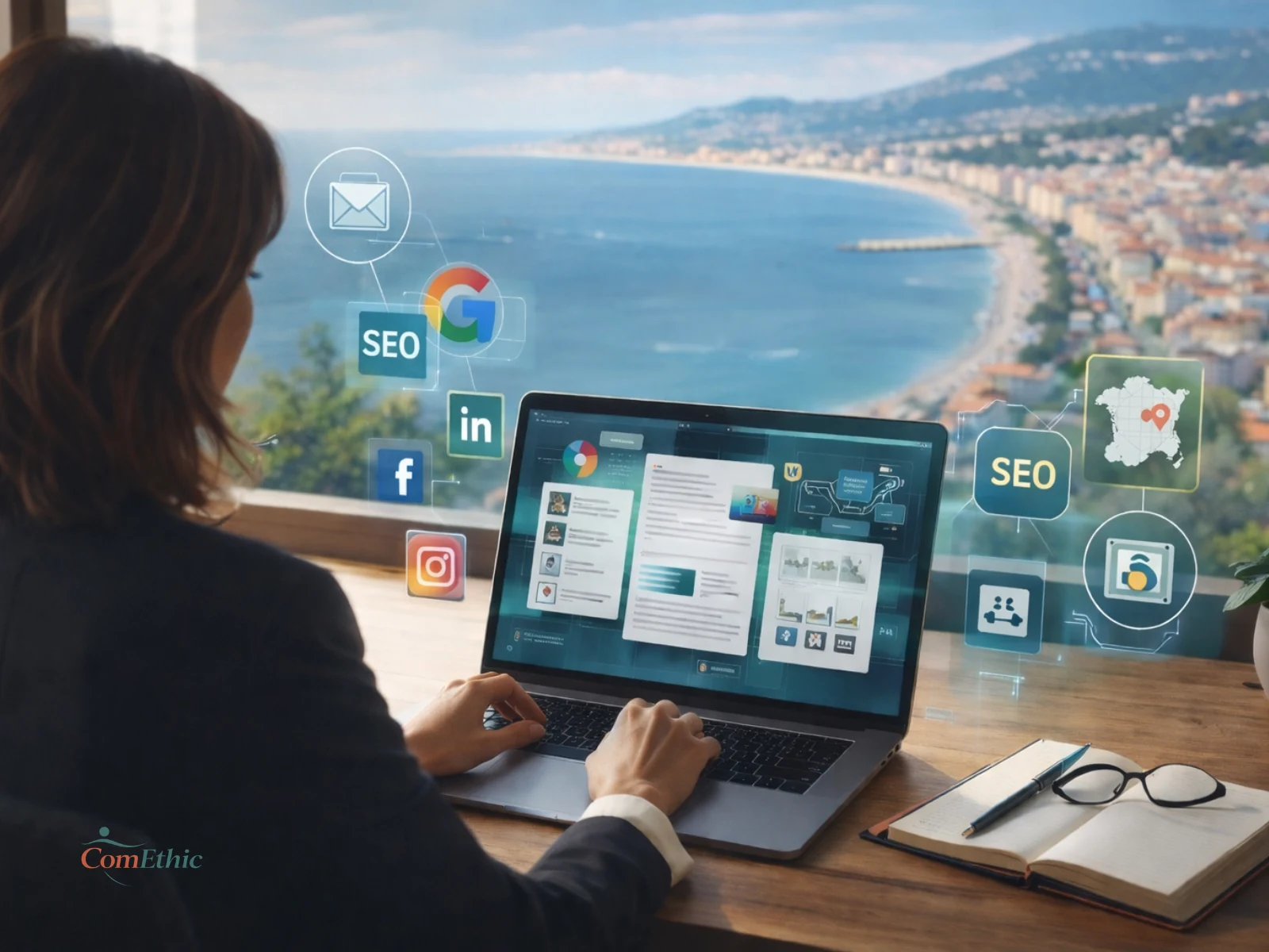 Illustration blog communication santé : stratégie de visibilité médicale sur Google et moteurs IA