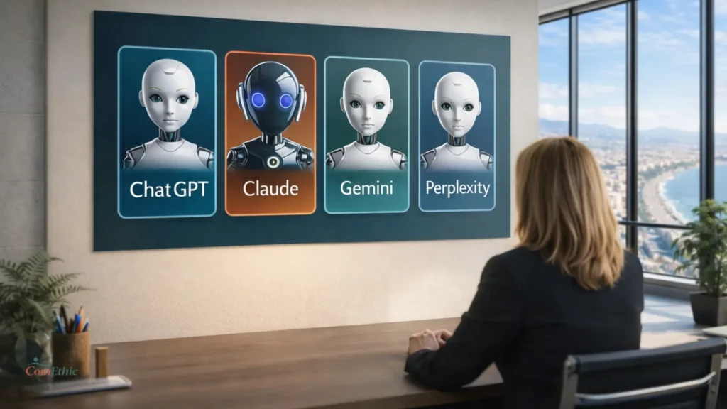 ChatGPT cabinet médical : illustration d’un cabinet structuré analysé par une intelligence artificielle conversationnelle