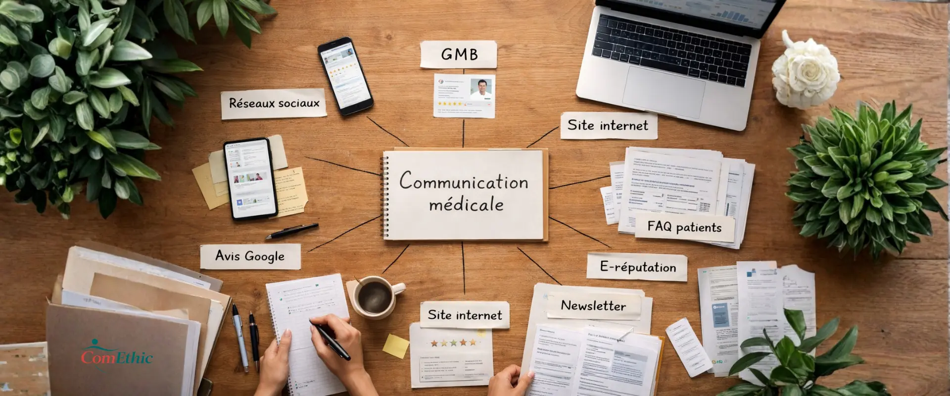Agence ComEthic spécialisée en communication médicale : stratégie de visibilité, réseaux sociaux et Google
