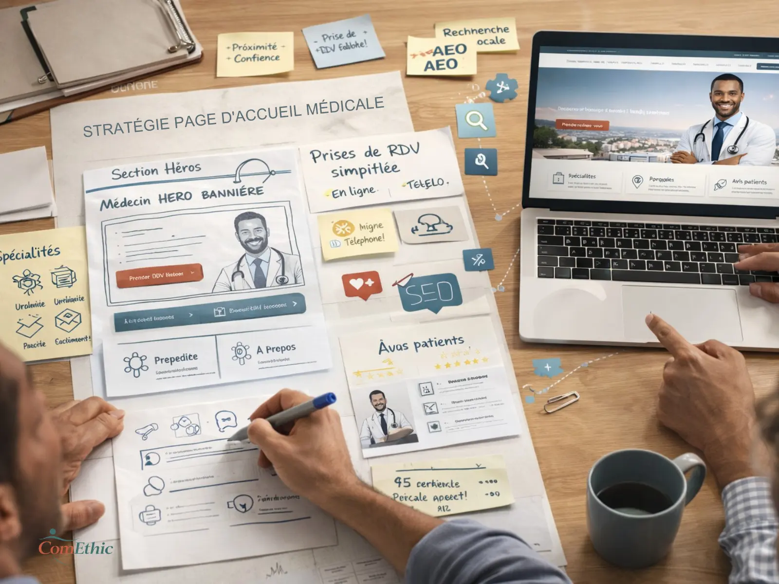 page d’accueil médicale - refonte site internet médecin - agence communication santé ComEthic