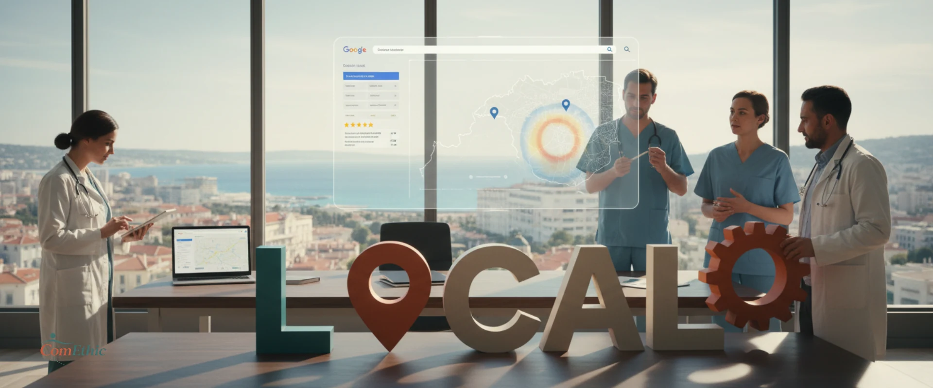 Référencement médical local d’un cabinet médical avec optimisation Google Business Profile, avis patients et visibilité sur Google Maps