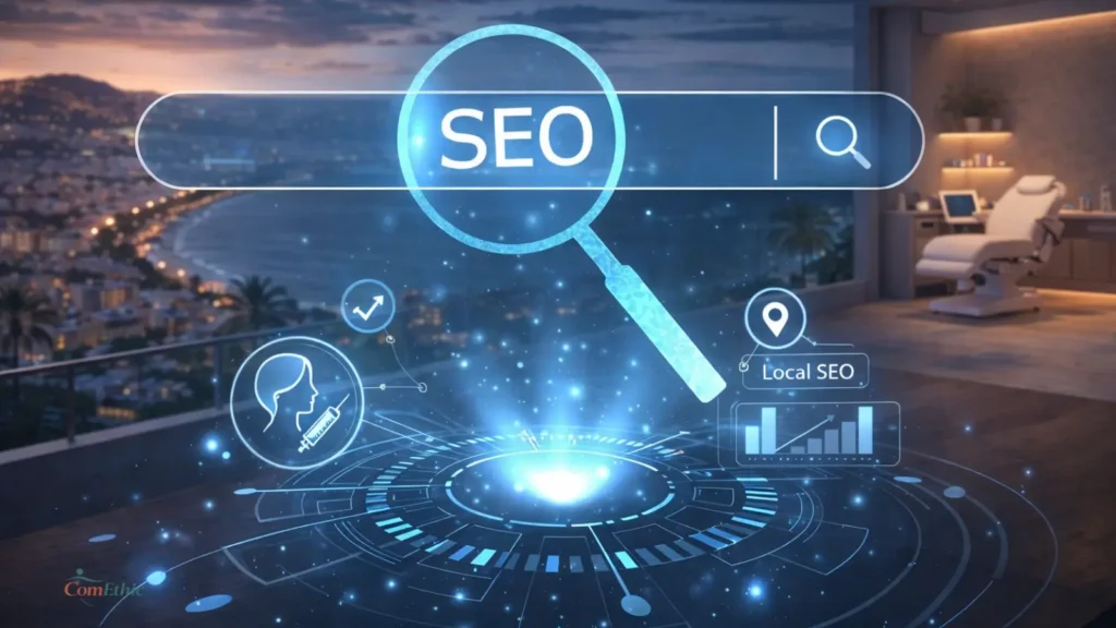 Concurrent médecin Google : écart de visibilité entre deux cabinets lié à la structuration SEO et à l’autorité numérique.